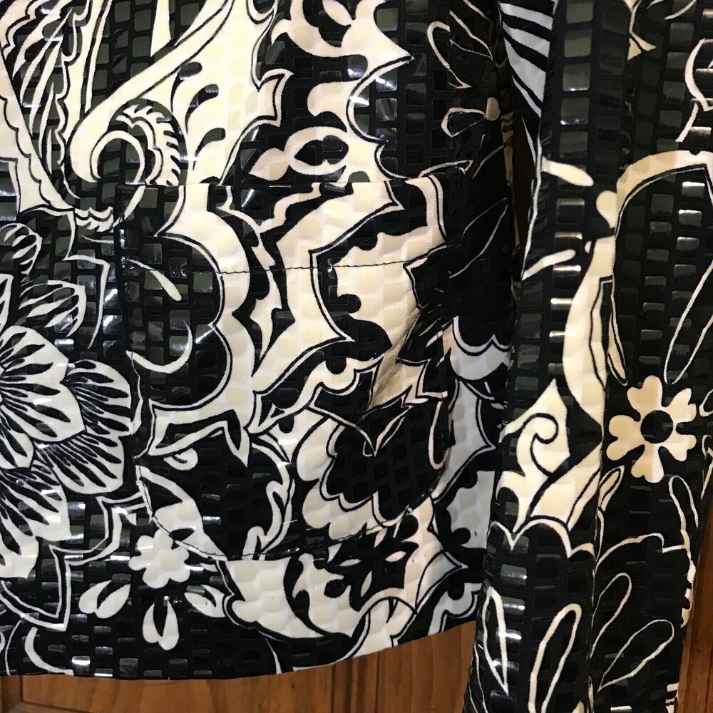 ALFRED DUNNER Women's Size 6P Jacket Button Up Black & White LS Rd Neck Pockets - Picture 5 of 12